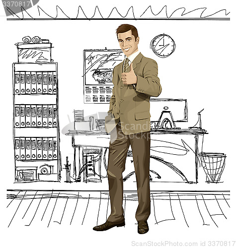 Image of Vector Business Man Shows Well Done