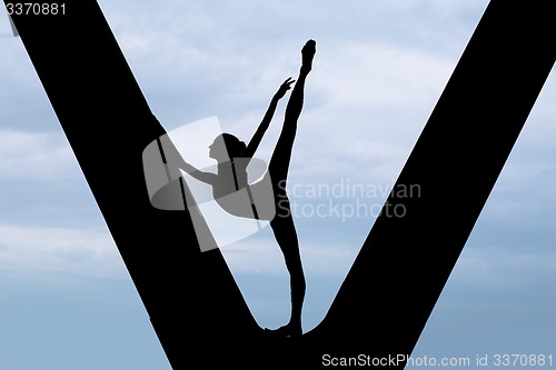 Image of Silhouette of a graceful ballerina