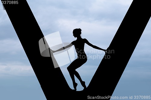 Image of Silhouette of a graceful ballerina