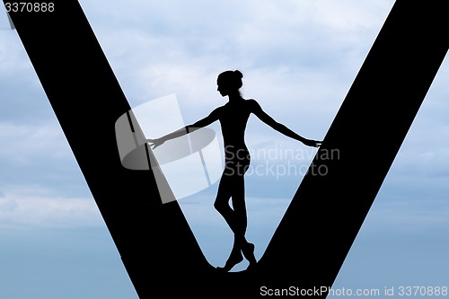 Image of Silhouette of a graceful ballerina