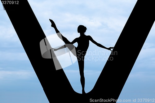 Image of Silhouette of a graceful ballerina