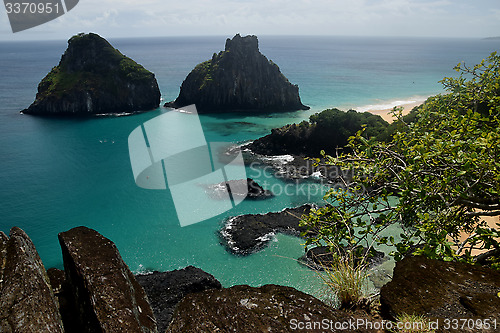 Image of Crystalline sea beach in Fernando de Noronha,Brazil