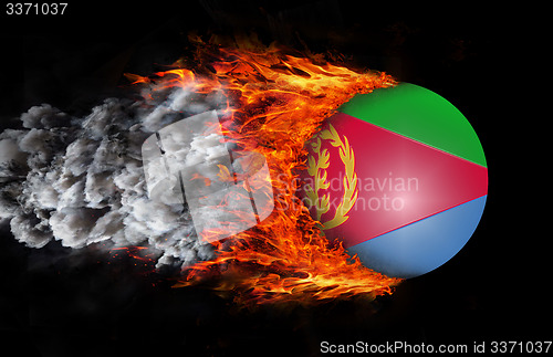 Image of Flag with a trail of fire and smoke - Eritrea