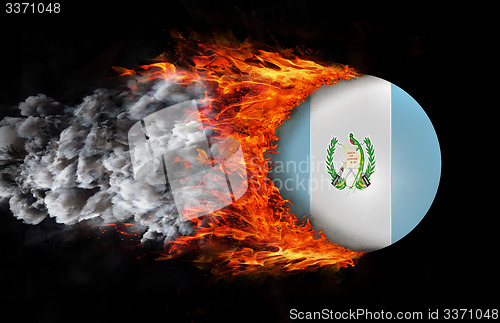 Image of Flag with a trail of fire and smoke - Guatemala