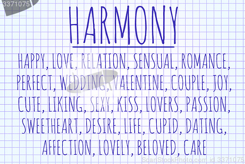 Image of Harmony word cloud