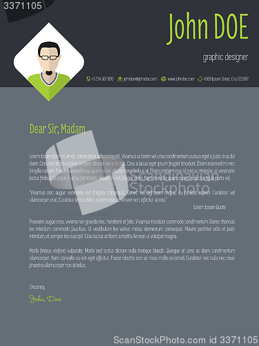 Image of Cool dark resume cover letter cv template