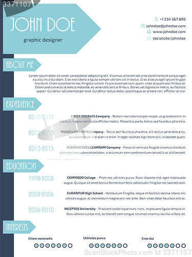 Image of Simplistic modern resume curriculum vitae cv template design wit