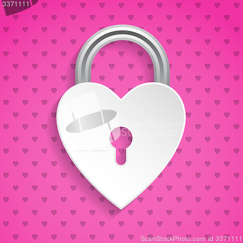 Image of Cool valentine background with heart padlock