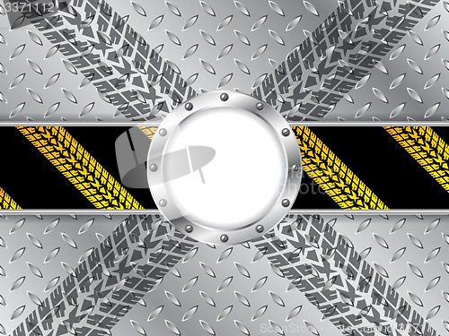 Image of Industrial background with tire treads and white space