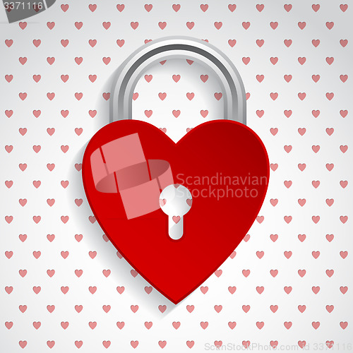 Image of Valentine background with red heart padlock
