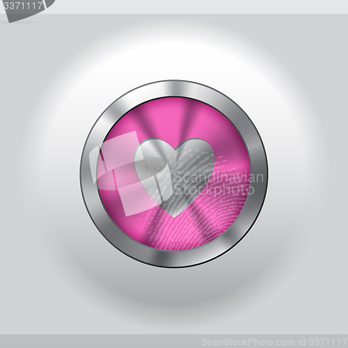Image of Love button with fingerprint