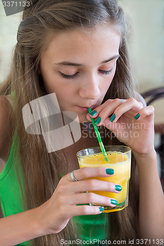 Image of Girl drinking juice