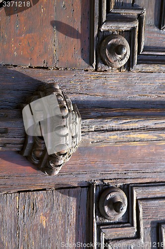 Image of  door abstract  house    lombardy   column     closed brick  
