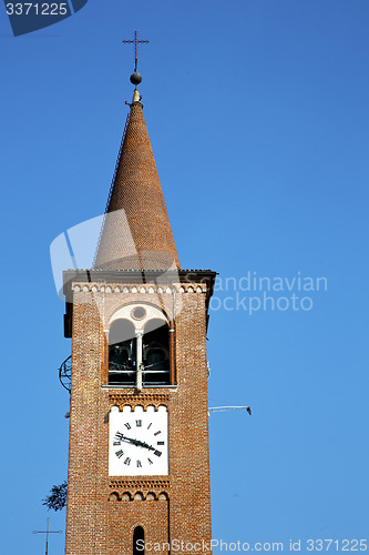 Image of busto arsizio    the   wall  and church tower bell sunny day 