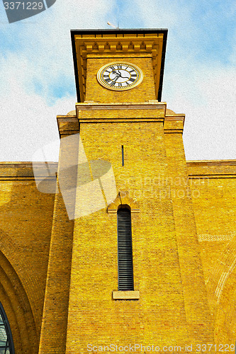 Image of old architecture in london england windows and brick exterior   