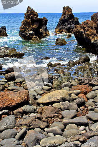 Image of hervideros   in white coast lanzarote    