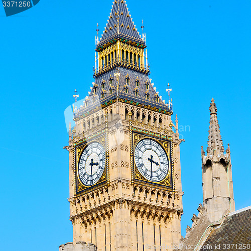 Image of london big ben and historical old construction england  aged cit