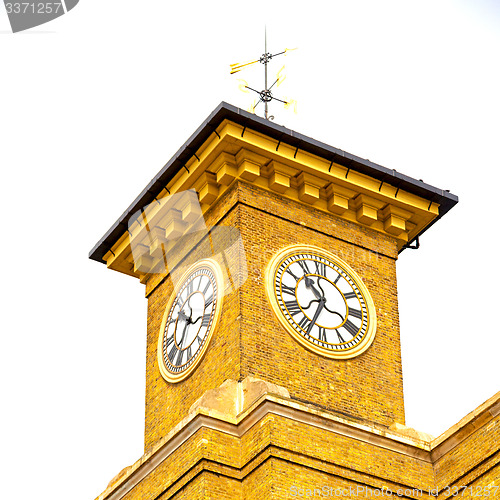 Image of old architecture in london england windows and brick exterior   