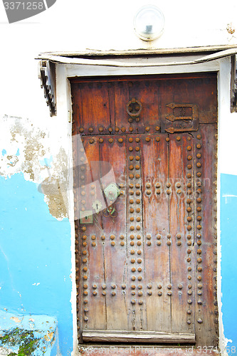 Image of historical blue  in  antique      style africa   wood  rusty