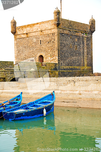 Image of   boat and sea in  brick  sky