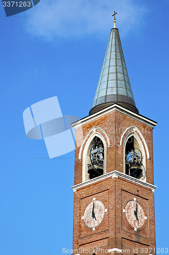 Image of varano  the   wall  and church tower bell sunny day 