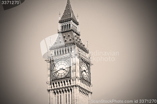 Image of london big ben and historical old construction england  aged cit