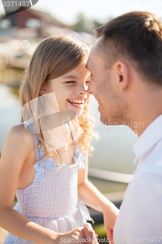 Image of happy father and child girl having fun