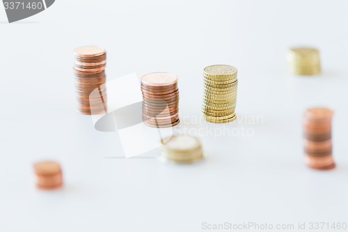 Image of close up of coins columns