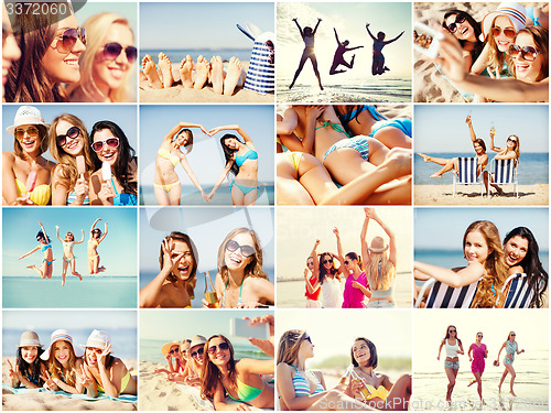 Image of girls having fun on the beach