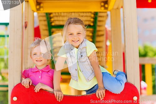 Image of happy kids on children playground