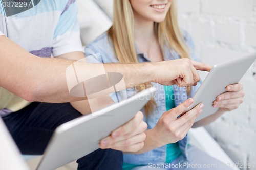 Image of close up of students with tablet pc at school