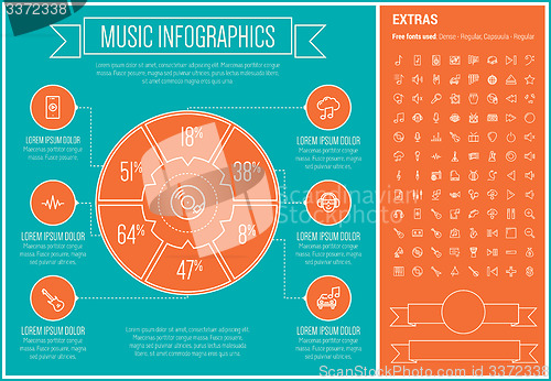 Image of Music Line Design Infographic Template