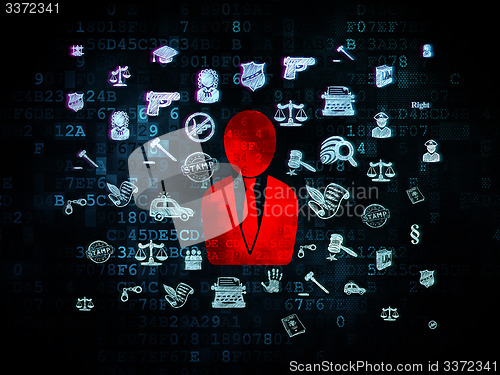 Image of Law concept: Business Man on Digital background