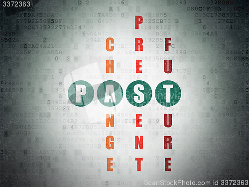 Image of Timeline concept: word Past in solving Crossword Puzzle