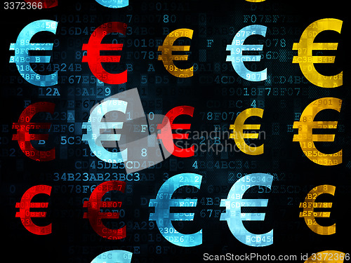 Image of Banking concept: Euro icons on Digital background