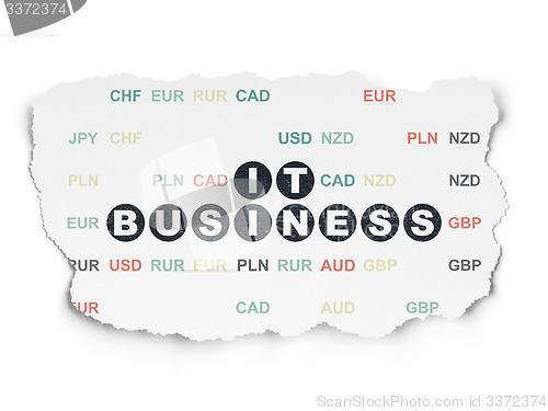 Image of Business concept: IT Business on Torn Paper background