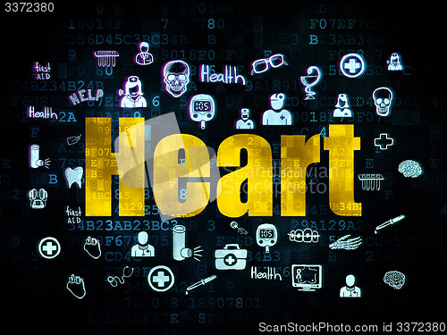 Image of Medicine concept: Heart on Digital background