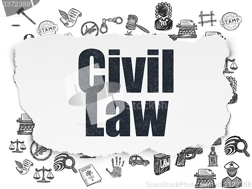 Image of Law concept: Civil Law on Torn Paper background