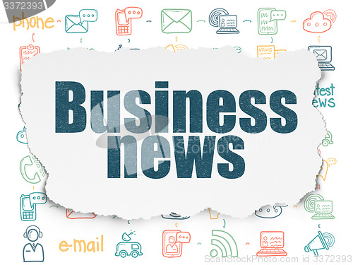 Image of News concept: Business News on Torn Paper background