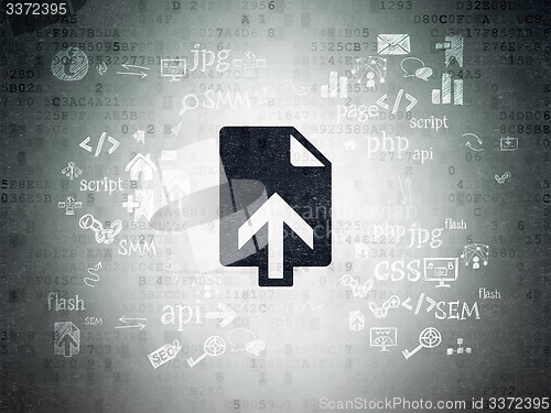 Image of Web development concept: Upload on Digital Paper background