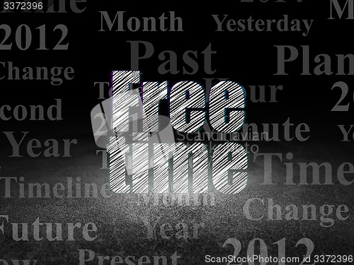 Image of Timeline concept: Free Time in grunge dark room