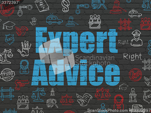 Image of Law concept: Expert Advice on wall background