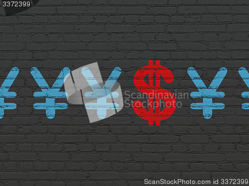 Image of Banking concept: dollar icon on wall background