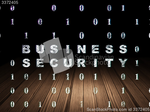 Image of Protection concept: Business Security in grunge dark room