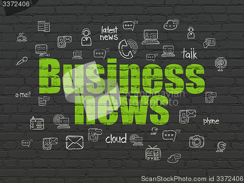 Image of News concept: Business News on wall background