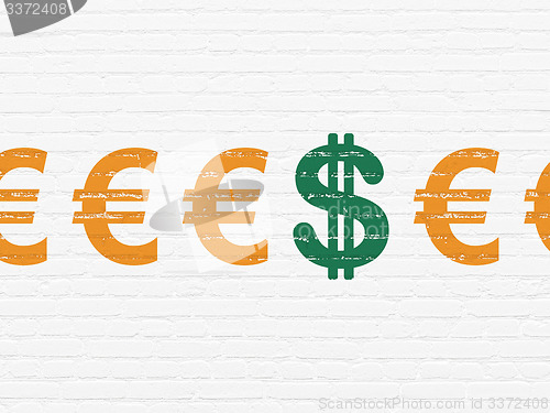 Image of Banking concept: dollar icon on wall background