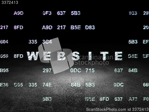 Image of Web design concept: Website in grunge dark room