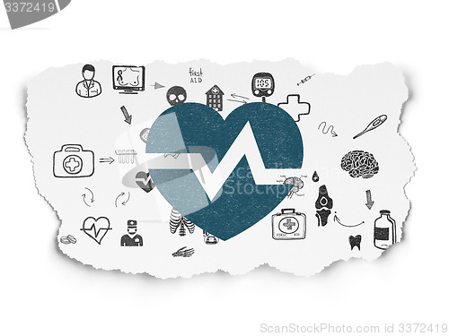 Image of Healthcare concept: Heart on Torn Paper background