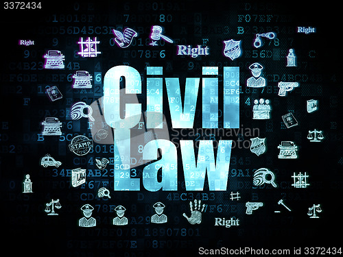 Image of Law concept: Civil Law on Digital background
