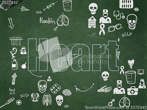 Image of Health concept: Heart on School Board background